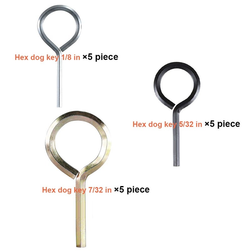 Joneaz Hex Dogging Key 1/8 inch 5/32 inch and 7/32 inch for Push Bar Panic Exit Device,Metal Dog Keys Kit 15-Piece, 3 Size - Image 3